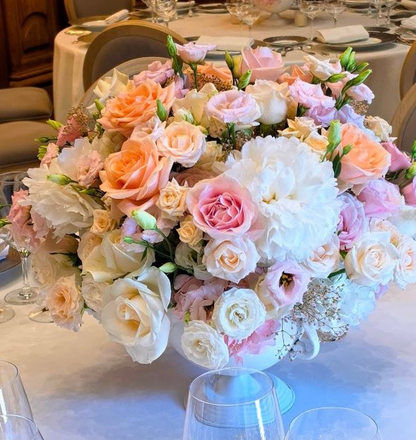 Recette florale prête à l'emploi : centre de table bas