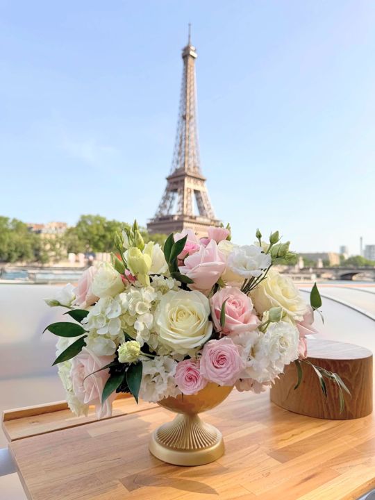 Recette florale prête à l'emploi : composition sur coupe